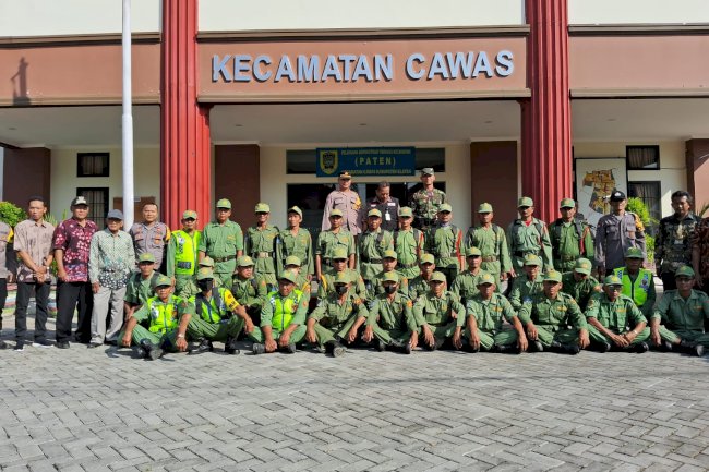 APEL SIAGA DALAM RANGKA KESIAPAN PENGAMANAN PEMILIHAN KEPALA DESA TAHAP 1 TAHUN 2023 TINGKAT KECAMATAN CAWAS