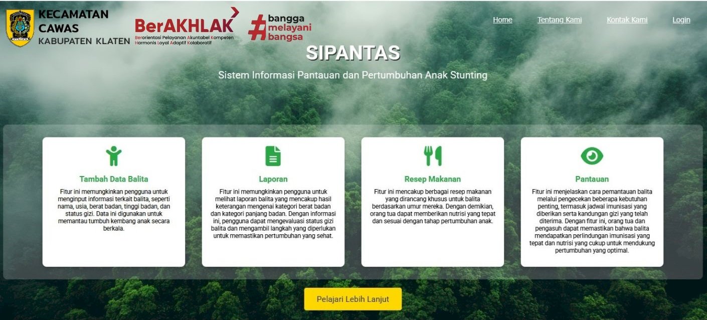 SISTEM INFORMASI PEMANTAUAN DAN PERTUMBUHAN ANAK STUNTING  DI KECAMATAN CAWAS KABUPATEN KLATEN 
