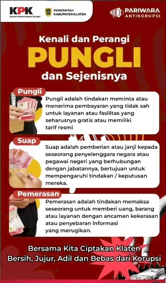 Bersama kita ciptakan Klaten bersih, jujur, adil dan bebas korupsi