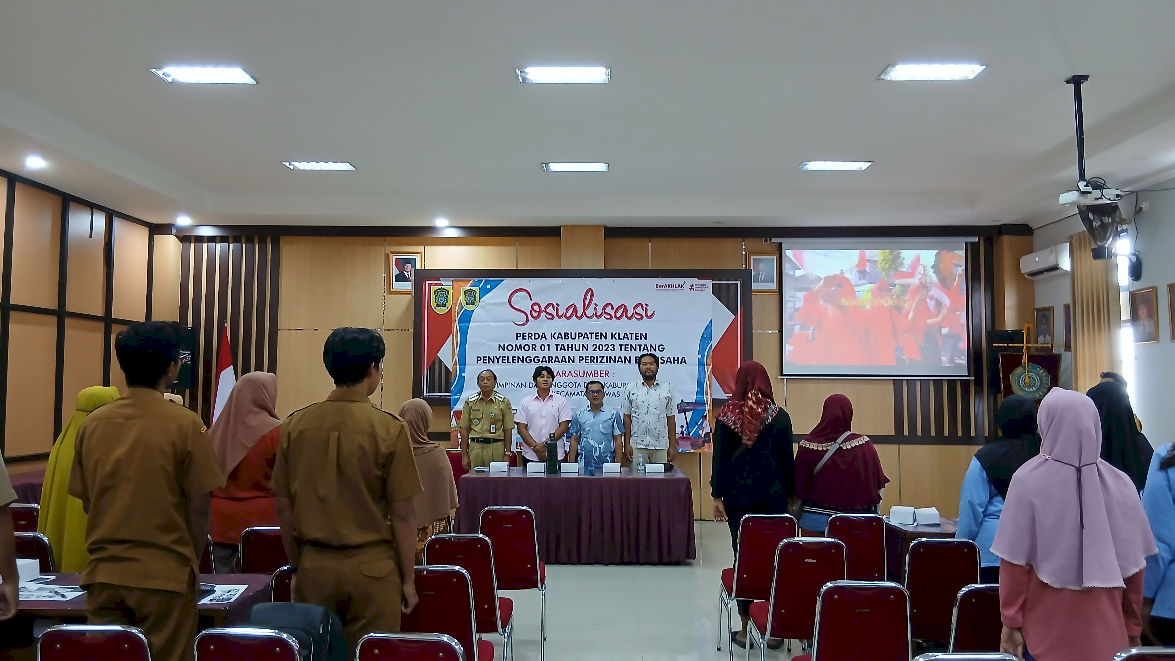 SOSIALISASI PERDA KABUPATEN KLATEN NOMOR 01 TAHUN 2023 TENTANG PENYELENGGARAAN  PERIZINAN BERUSAHA